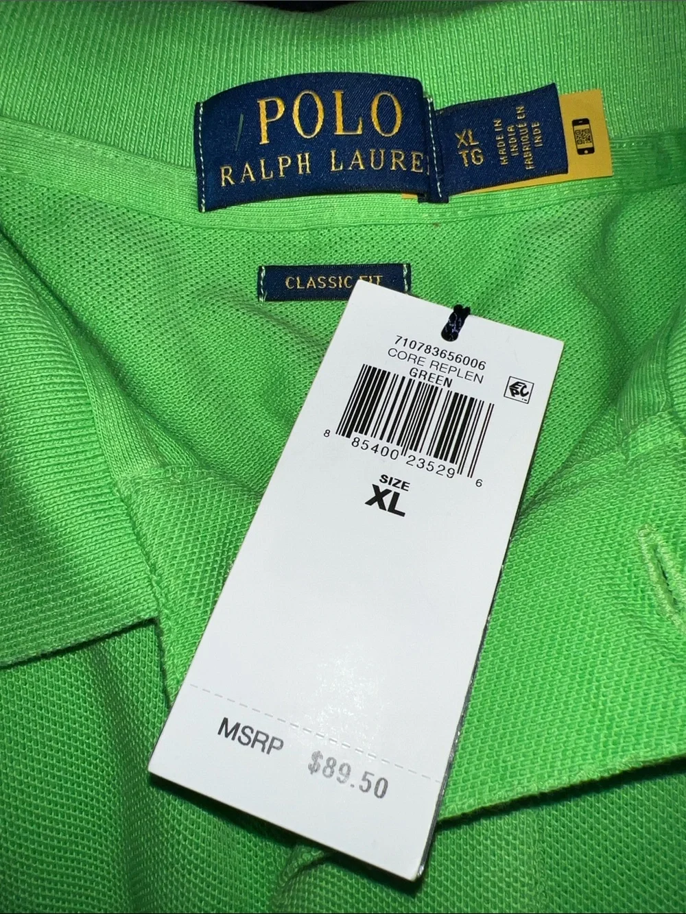 NWT Polo Ralph Lauren The Iconic Mesh Polo Shirt – Lime Green (Core Replen) XL